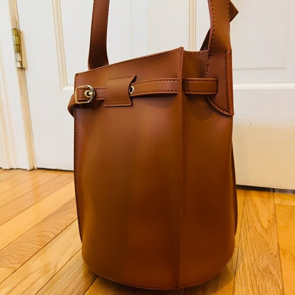 KATIE Q Celine Style Bucket Bag Leather Brown BRAND NEW - Picture 14 of 16